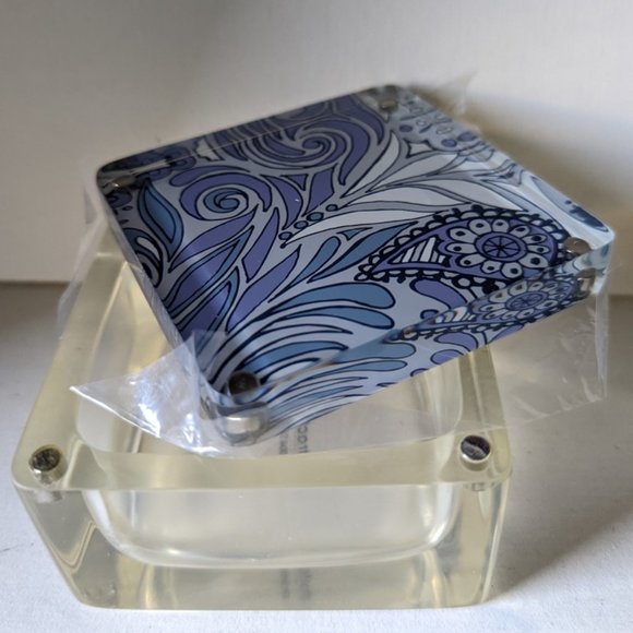 Demdaco Plum Paisley Trinket Box with Magnetic Lid - Picture 2 of 2
